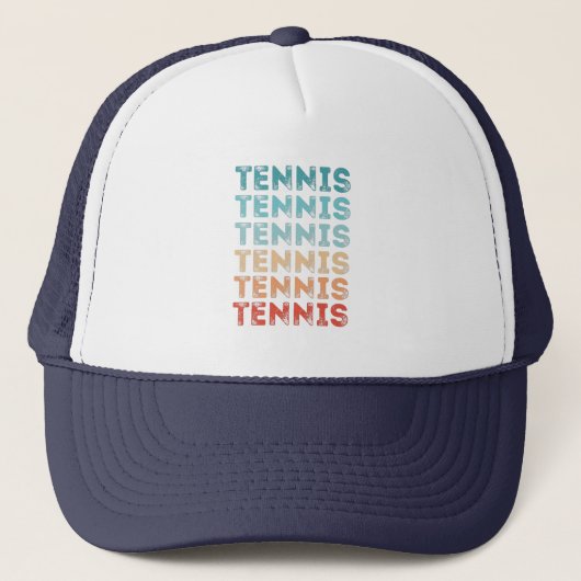 Retro Tennis Vintages Geschenk Truckerkappe (Vorderseite)