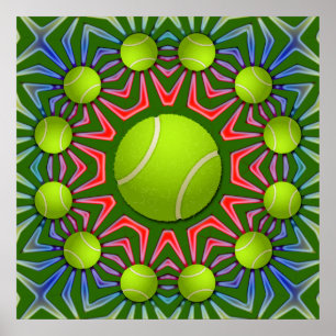 RETRO TENNISBALL-PLAKAT POSTER