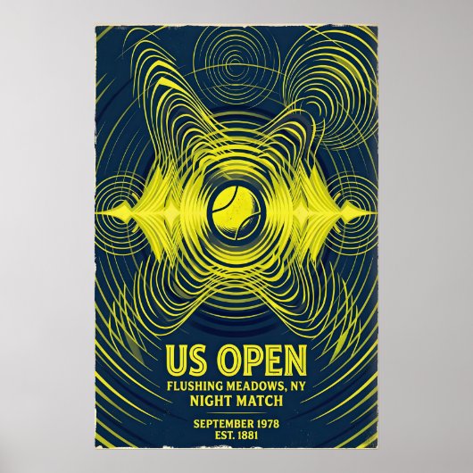 Retro-Tennisposter, US Open Nachtmatch (Flushing Poster (Vorne)