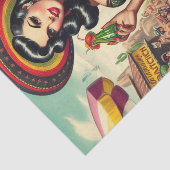 Retro Tequila Pin-up Seidenpapier (Ausschnitt)