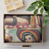 Retro Tequila Pin-up Seidenpapier (Geschenk)