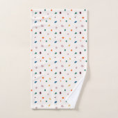 Retro Terazzo Dunkelgrünes Orangenmuster Badhandtuch Set (Handtuch)