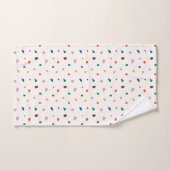 Retro Terazzo Dunkelgrünes Orangenmuster Badhandtuch Set (Handtuch)