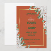 Retro Terracata Floral Wedding Einladung (Vorne/Hinten)