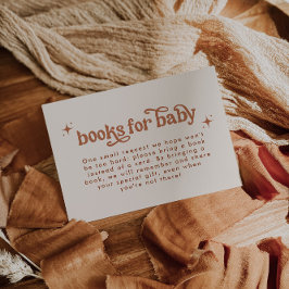 Retro Terracotta Babydusche Bücher für Kinder Begleitkarte