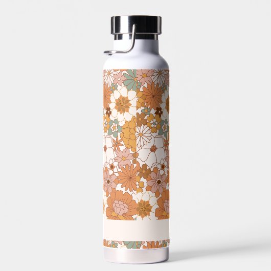 Retro Terracotta Boho Personalisierter Name Trinkflasche (Rechts)