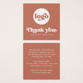 Retro terracotta business thank you insert card (Vorne & Hinten)