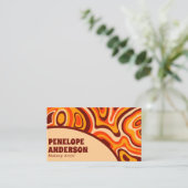 Retro Terracotta Cream Orange QR Code Boho Groovy Visitenkarte (Stehend Vorderseite)