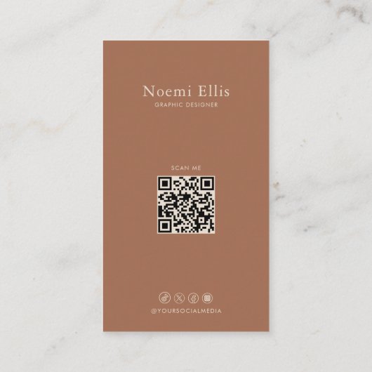 Retro Terracotta Curly Line Grafikdesigner Visitenkarte (Rückseite)