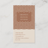 Retro Terracotta Curly Line Grafikdesigner Visitenkarte (Vorderseite)