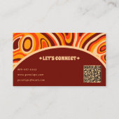 Retro Terracotta Earthy QR Code Boho Groovy Trendy Visitenkarte (Rückseite)