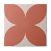 Retro Terracotta Floral Petal Mitte Jahrhundert Mo Fliese (Vorderseite)