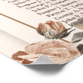 Retro terracotta florale Salbei grün Alphabetisch Poster (Ecke)