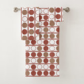 Retro Terracotta Mitteljahrhundert Moderne Dots Mu Badhandtuch Set (Insitu)