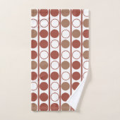 Retro Terracotta Mitteljahrhundert Moderne Dots Mu Badhandtuch Set (Handtuch)