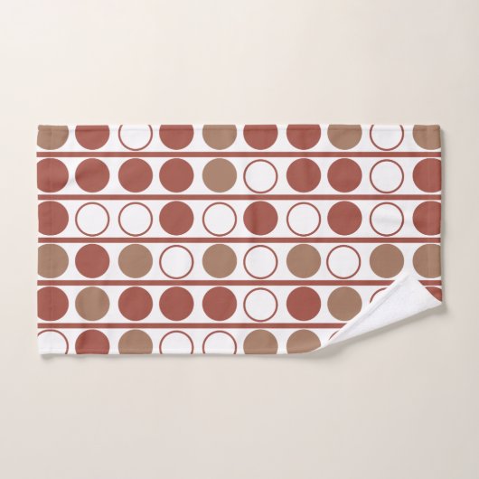 Retro Terracotta Mitteljahrhundert Moderne Dots Mu Badhandtuch Set (Handtuch)