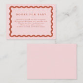 Retro Terracotta & Pink Wavy Frame Bücher für Baby Begleitkarte (Vorne/Hinten)