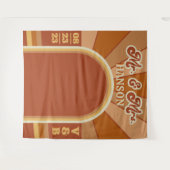 Retro Terracotta Typografy Summer Foto Wedding Wandteppich (Vorderseite (Horizontal))