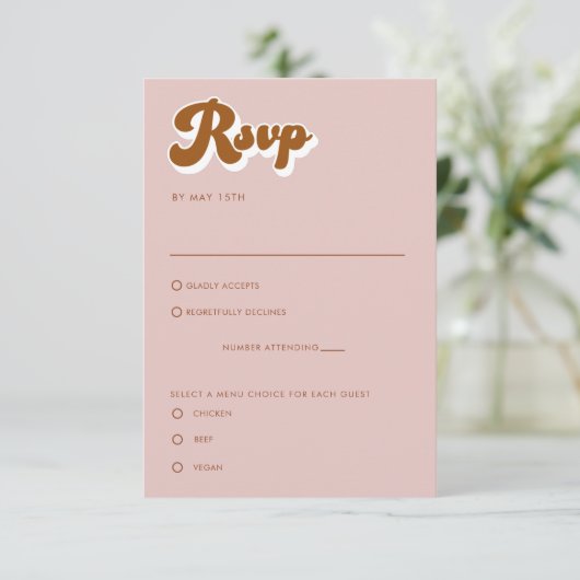 Retro Terracotta UAWG Einschließkarte Einladung (Stehend Vorderseite)