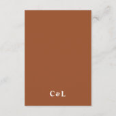 Retro Terracotta Wedding Details Karte (Rückseite)