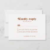Retro Terracotta Wedding RSVP Card (Vorderseite)