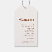 Retro Terracotta Wedding Willkommensschilder Geschenkanhänger (Vorderseite)