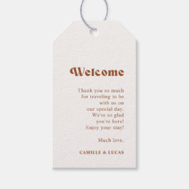 Retro Terracotta Wedding Willkommensschilder Geschenkanhänger