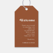 Retro Terracotta Wedding Willkommensschilder Geschenkanhänger (Vorderseite)