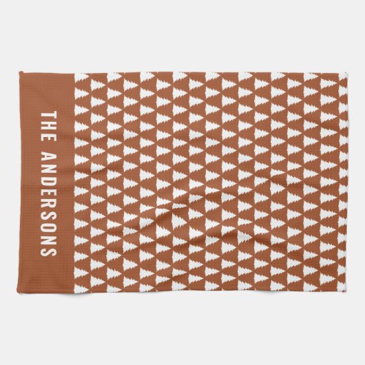 Retro terracotta Weihnachten Modern Minimal einzig Geschirrtuch (Horizontal)