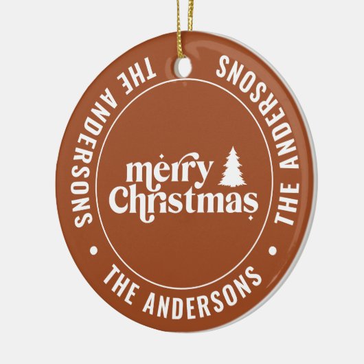 Retro Terracotta Weihnachten Modern Minimal einzig Keramik Ornament (Links)