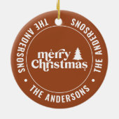 Retro Terracotta Weihnachten Modern Minimal einzig Keramik Ornament (Hinten)