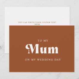 Retro Terracotta Zu meiner Mutter am Hochzeitstag