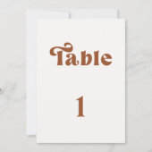 Retro-Terrakotta-Hochzeitstischnummer Einladung (Vorderseite)