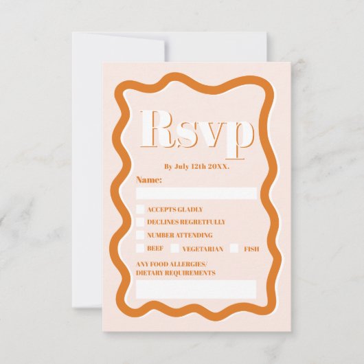 Retro-Terrakotta-Kurve quiggurt wavy uAwg Einladung (Vorderseite)