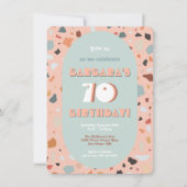 Retro Terrazzo Hippie Boho Birthday Einladung (Vorderseite)