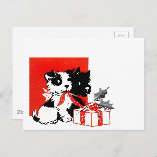 Retro Terrier und Scotty Hunde Postkarte (Vorne/Hinten)