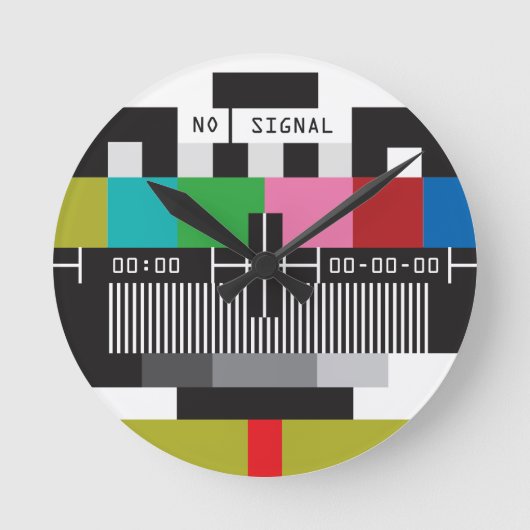 Retro Test-Schirm, keine Signal-Wanduhr Runde Wanduhr (Vorderseite)