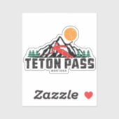 Retro Teton Pass Ski Aufkleber (Blatt)