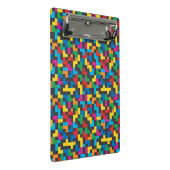 Retro-Tetris-Blöcke Nahtloses Muster Mini Klemmbrett (Schrägansicht)