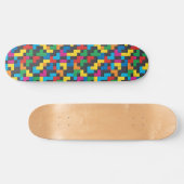 Retro-Tetris-Blöcke Nahtloses Muster Skateboard (Horizontal)