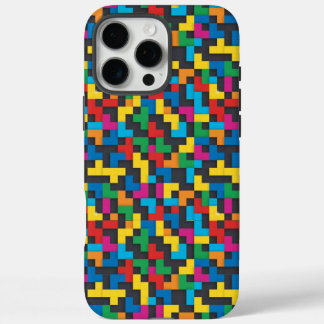 Retro Tetris Blocks Seamless Pattern iPhone 16 Pro Max Hülle
