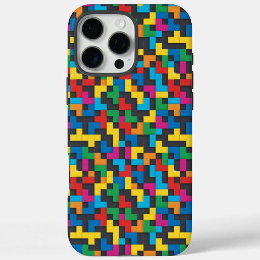 Retro Tetris Blocks Seamless Pattern Case-Mate iPhone Hülle (Rückseite)