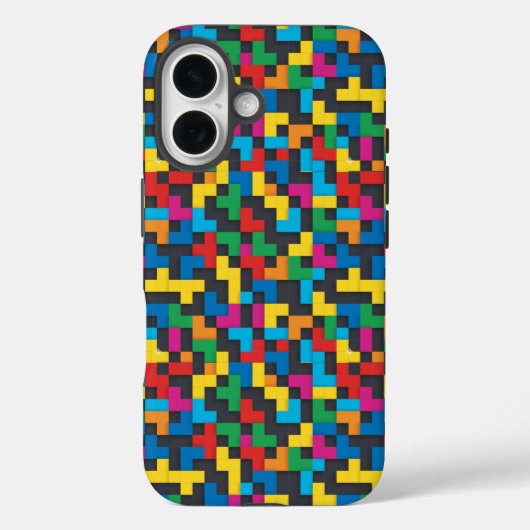 Retro Tetris Blocks Seamless Pattern Case-Mate iPhone Hülle (Rückseite)