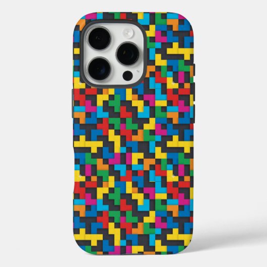 Retro Tetris Blocks Seamless Pattern Case-Mate iPhone Hülle (Rückseite)
