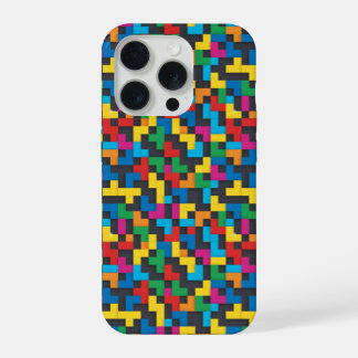 Retro Tetris Blocks Seamless Pattern iPhone 15 Pro Hülle