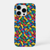 Retro Tetris Blocks Seamless Pattern iPhone Hülle (Rückseite)