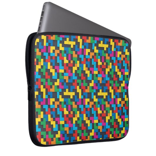 Retro Tetris Blocks Seamless Pattern Laptopschutzhülle (Vorne Rechts)