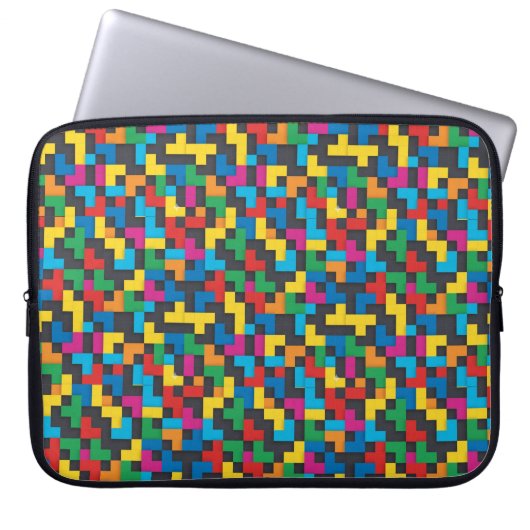 Retro Tetris Blocks Seamless Pattern Laptopschutzhülle (Vorderseite)
