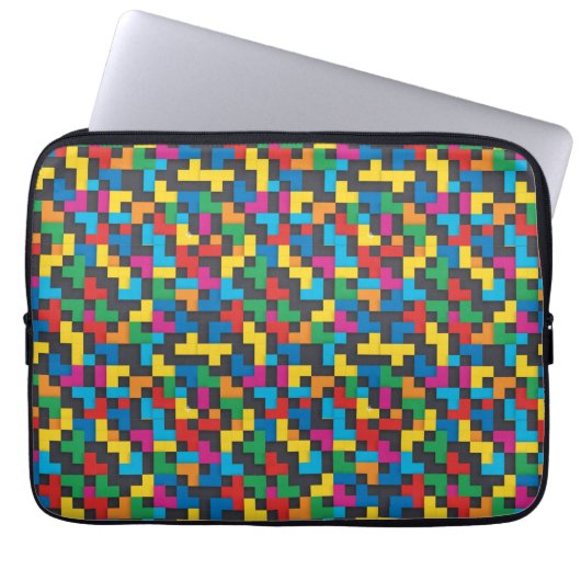 Retro Tetris Blocks Seamless Pattern Laptopschutzhülle (Vorderseite)