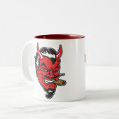 Retro Teufelskopf Kaffeetasse (Vorderseite Links)